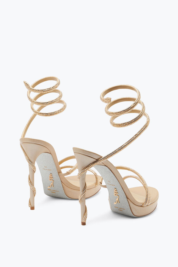 MARGOT CHAMPAGNE PLATFORM SANDAL 120