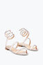 Sandale plate Cleo or rose à effet miroir 10
