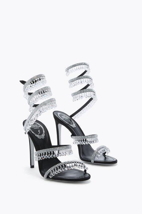 CHANDELIER BLACK AND SILVER SANDAL 105