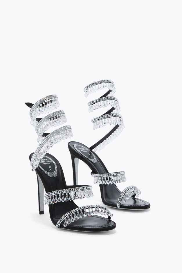 CHANDELIER BLACK AND SILVER SANDAL 105