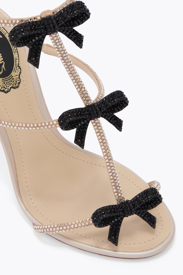 CATERINA BEIGE SATIN/GOLDEN SHADOW-JET STRAS SANDAL