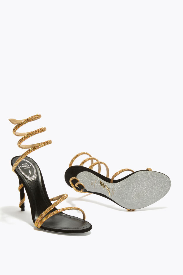 MARGOT BLACK AND GOLD SANDAL 105
