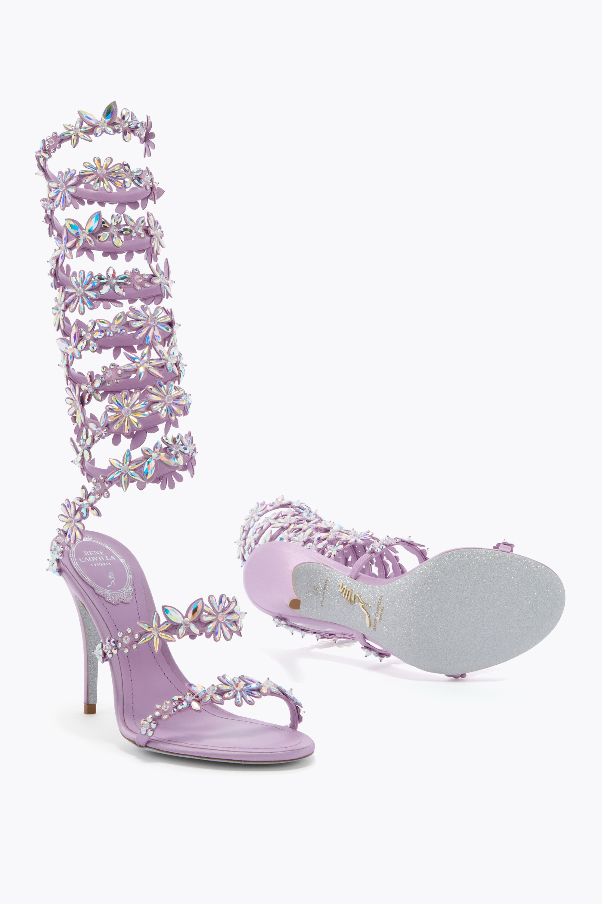 Jeweled sandals with crystals and gems | Rene Caovilla®