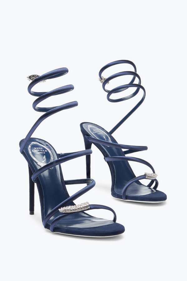 Serpente Midnight Blue Sandal With Crystals 105