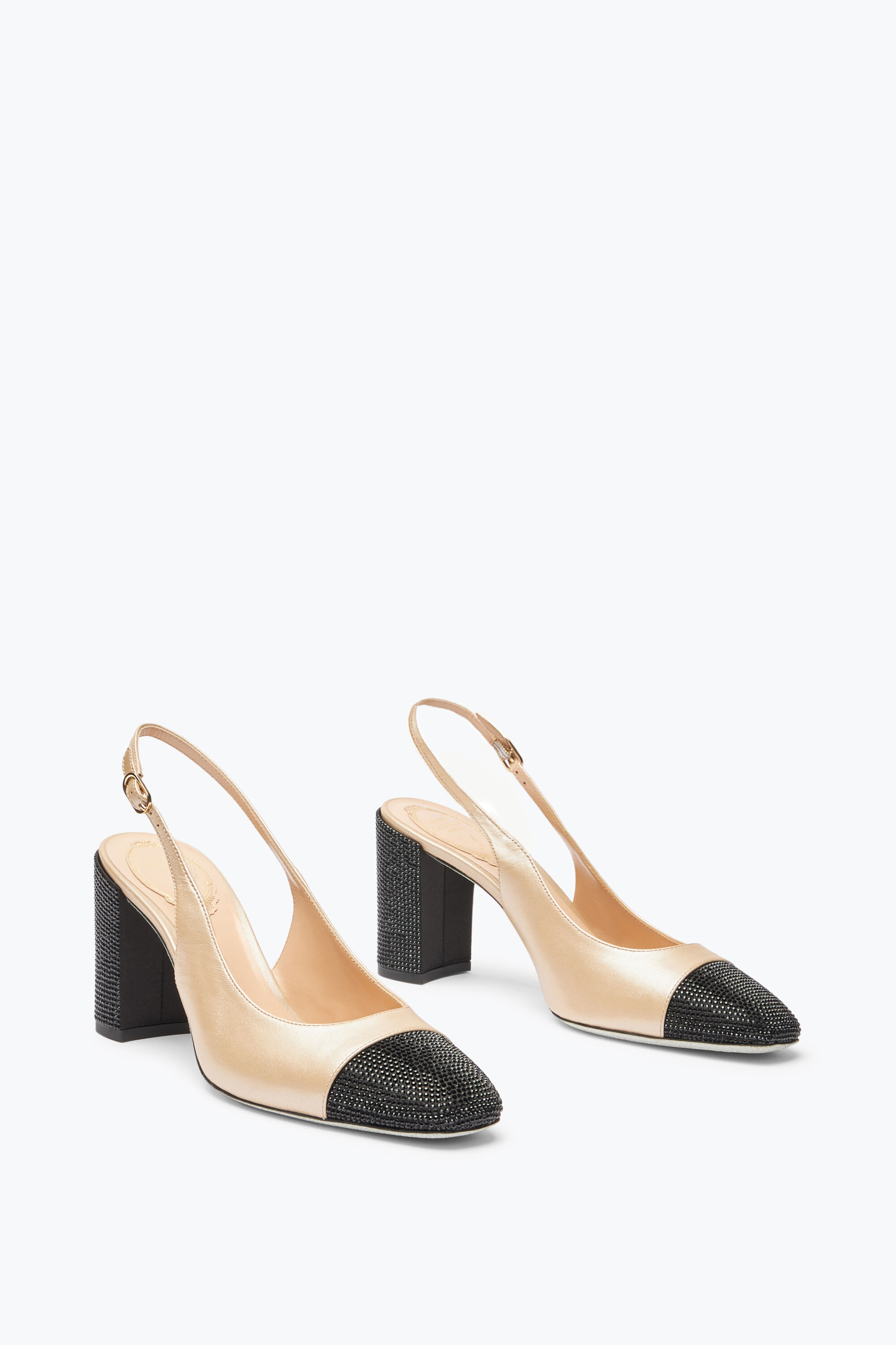 Escarpins slingback Escarpin Slingback Kristen Nude Et Noir 80 en