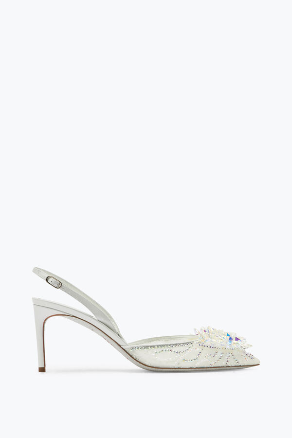 White Slingbacks In Lace Frozen 75