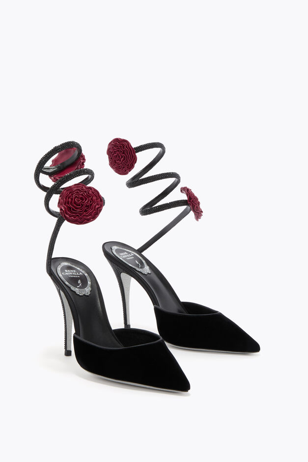 ROSALIA BLACK VELVET PUMP 100