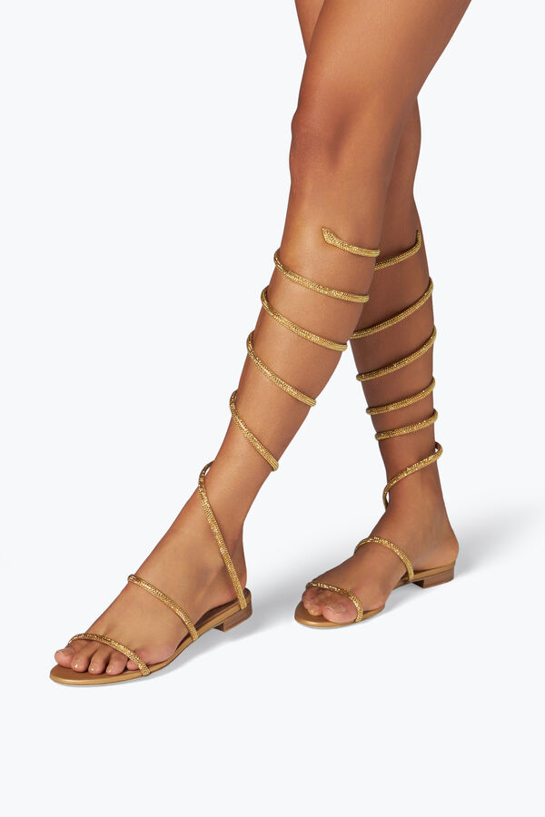 Supercleo Crystal Gold Sandal 10