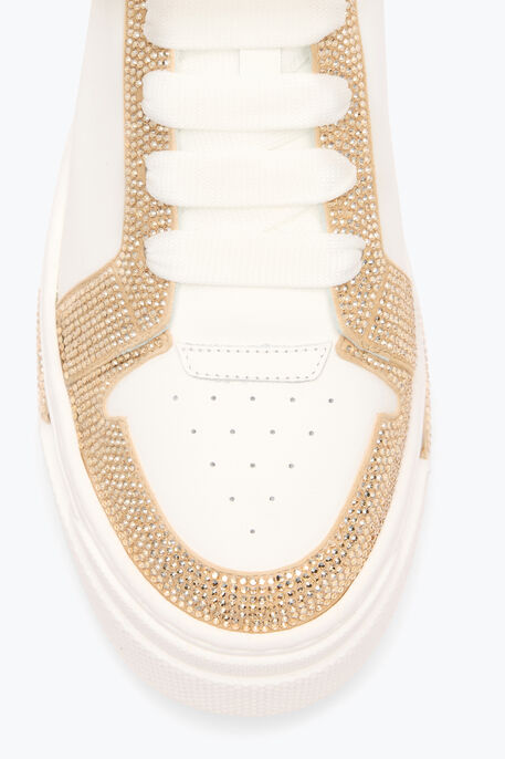 XTRA WHITE-GOLD SNEAKER WITH CRYSTALS 50