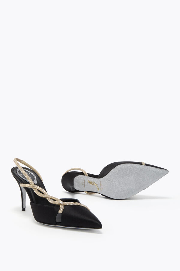 BRAID BLACK AND GOLD SLINGBACK 80