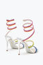 Rainbow 彩色水晶装饰银色凉鞋 105