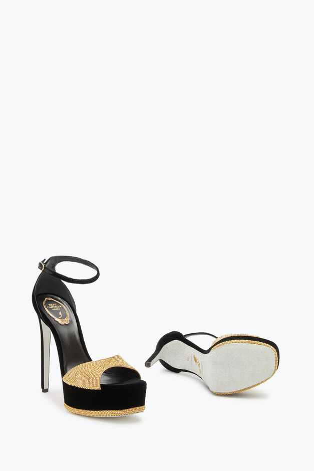 Anastasia Black And Gold Sandal 130