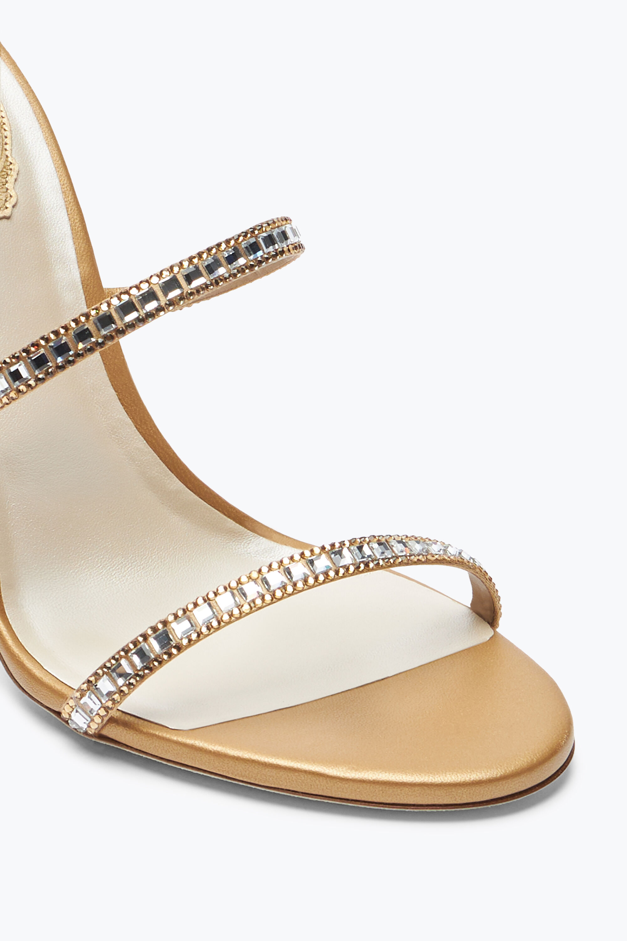Jeweled Cleo Champagne Sandal With Crystals 105 Rene Caovilla