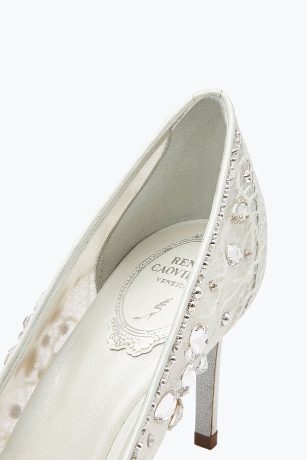 Cinderella Crystal White Pump 80