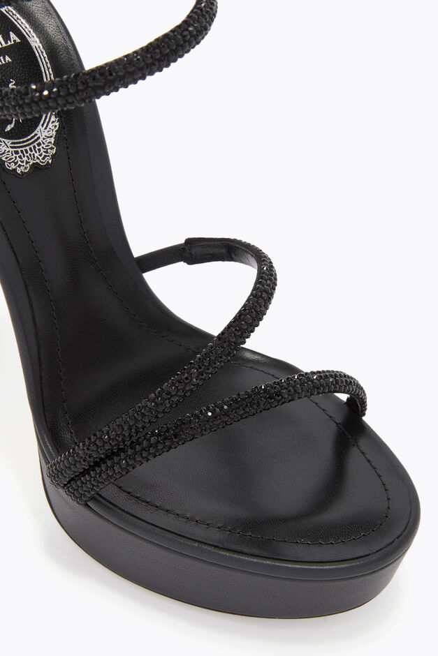 MARGOT BLACK PLATFORM SANDAL 130