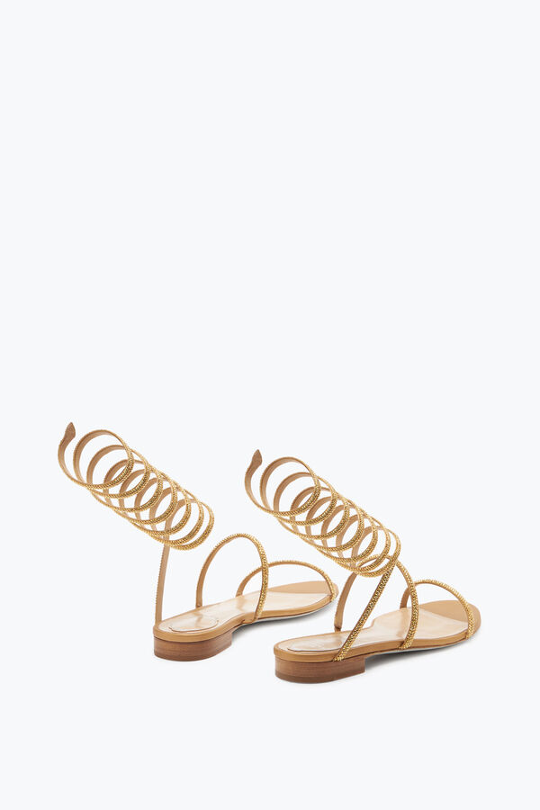 Supercleo Crystal Gold Sandal 10