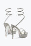 MARGOT CRYSTALS GRAY PLATFORM SANDAL 130