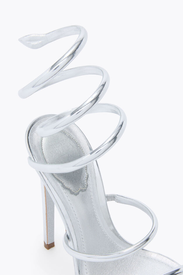 CLEO METALLIC SILVER PLATFORM SANDAL 130