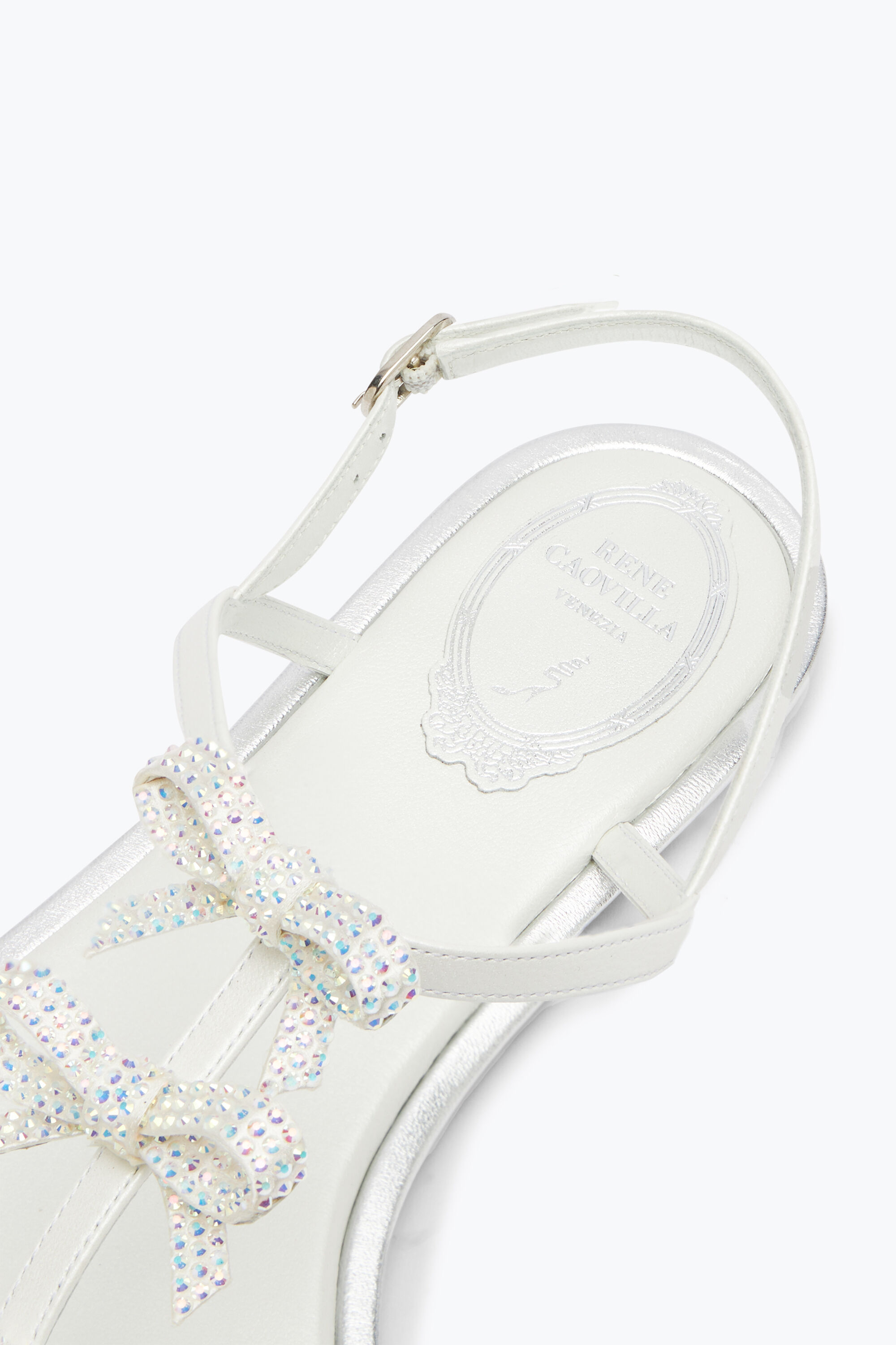 Jeweled Caterina White Thong Sandal 10 | Rene Caovilla®