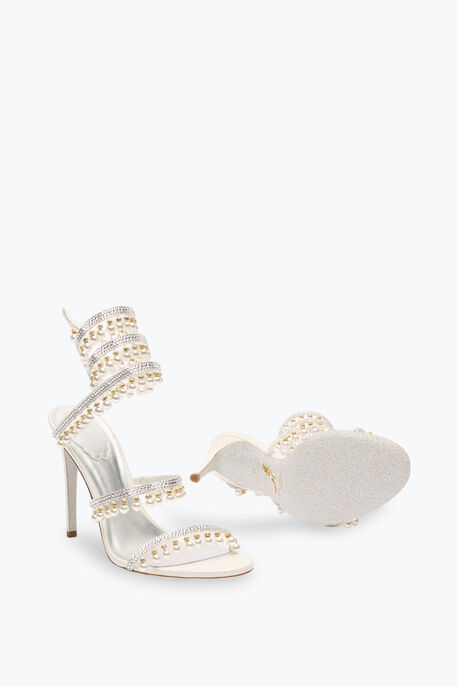 CHANDELIER IVORY SANDAL WITH PEARLS 105