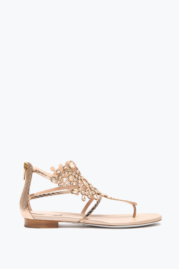 VENEZIANA ZEHENSTEGSANDALE AUS AYERS-LEDER IN GOLD 10