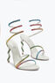 Sandalo Margot Bianco Con Cristalli Arcobaleno 105