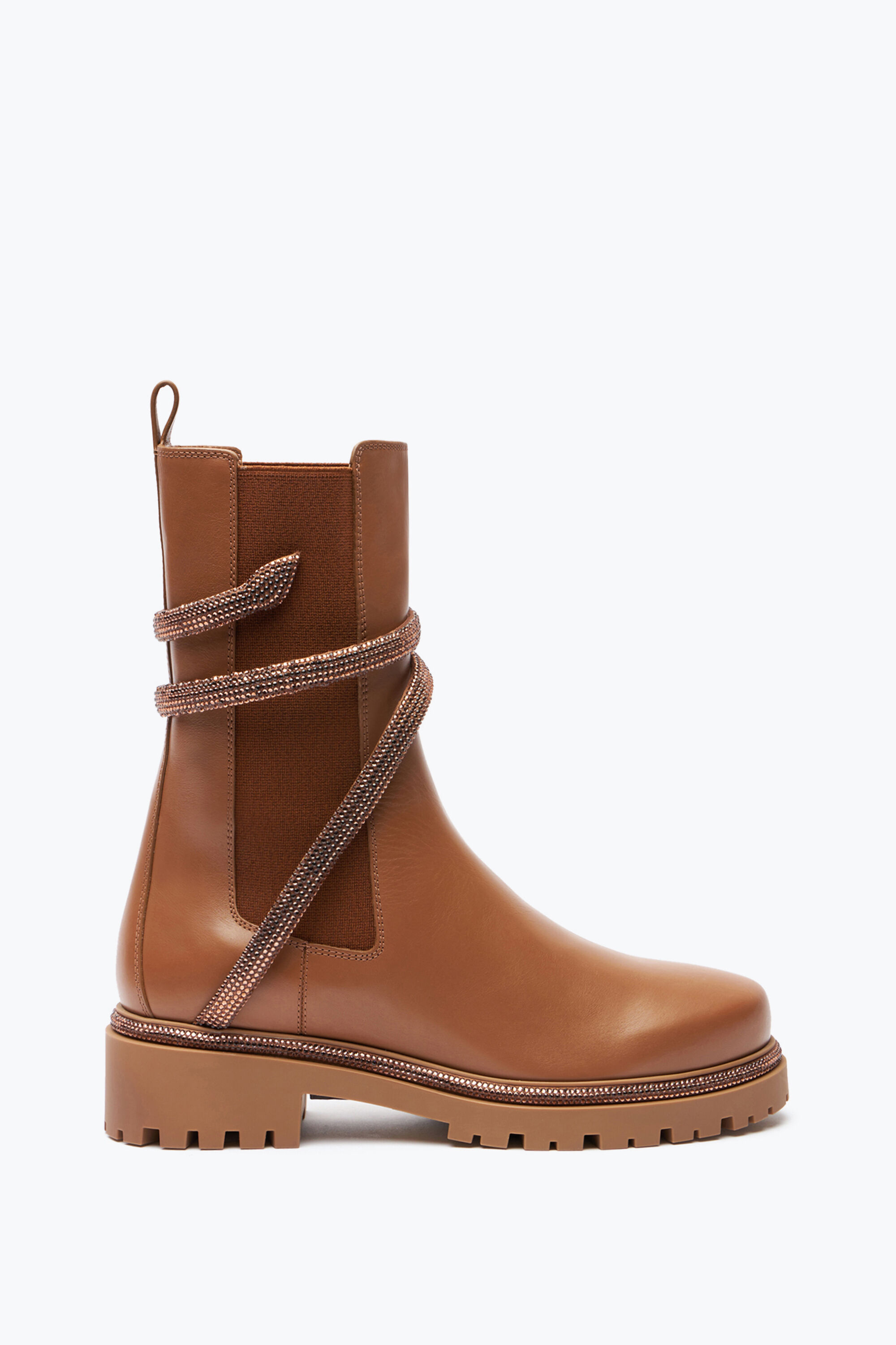 Jeweled Cleo Crystal Hazelnut Bootie 25 | Rene Caovilla®