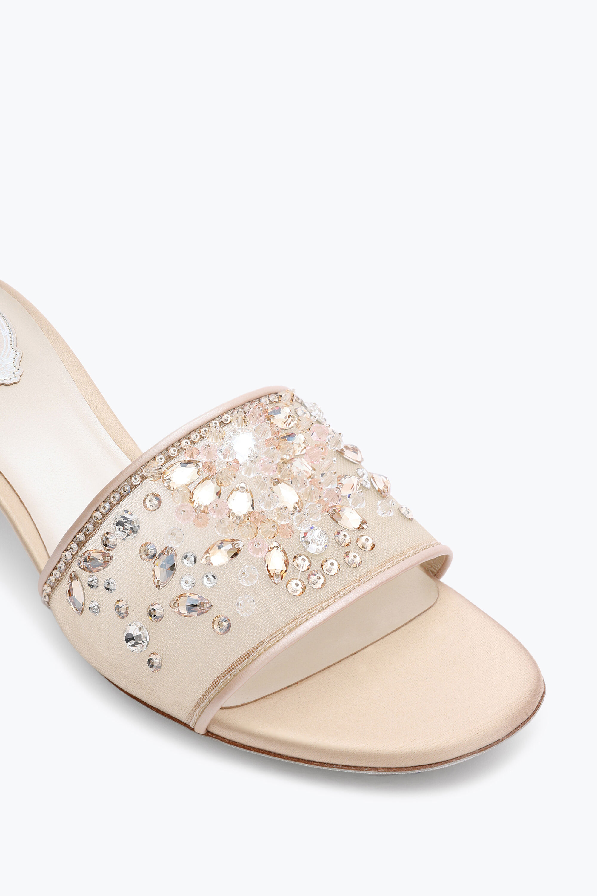 Jeweled Cinderella Nude Slider Sandal 40 | Rene Caovilla®