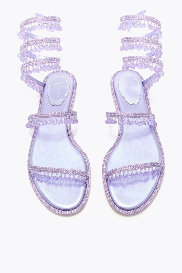 CHANDELIER METALLIC VIOLET FLAT SANDAL 10