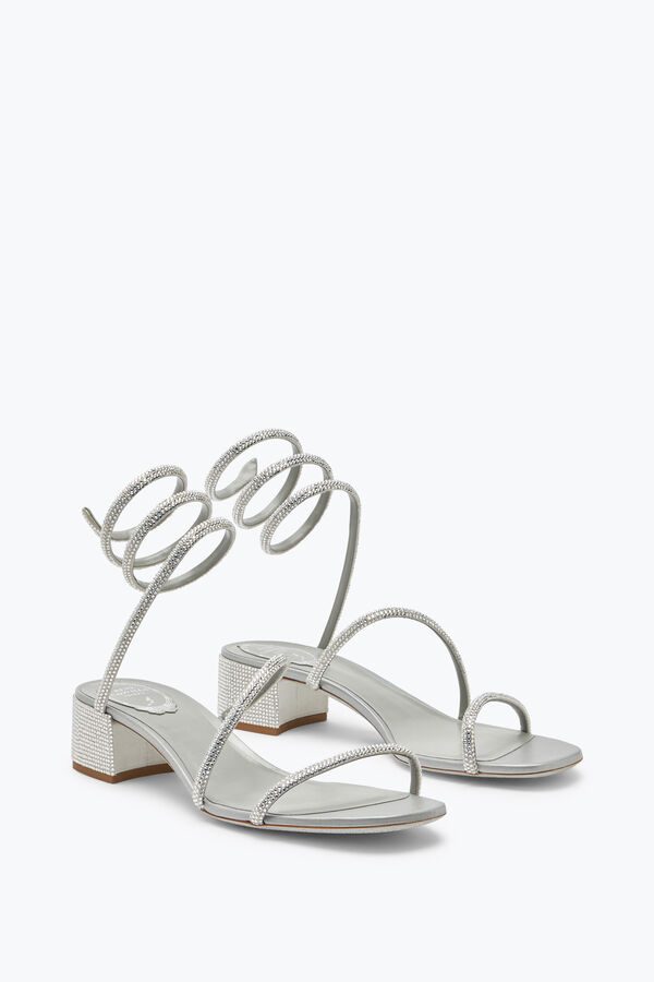 Sandalo Cleo Grigio Con Cristalli 35