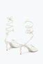 Margot Crystal White Sandal 80