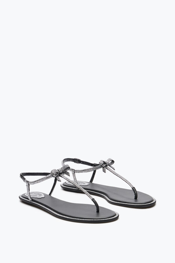 Caterina Black Thong Sandal 10