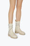 Cleo White Leather Bootie 25