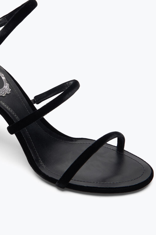 CLEO BLACK VELVET SANDAL 80