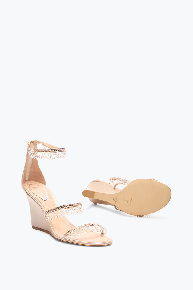 CHANDELIER POWDER PINK WEDGE SANDAL 80 CHANDELIER POWDER PINK WEDGE SANDAL 80