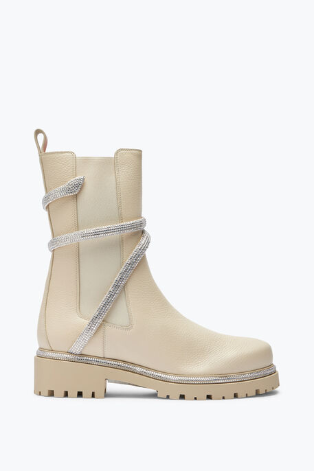 Cleo White Leather Bootie 25 Cleo White Leather Bootie 25