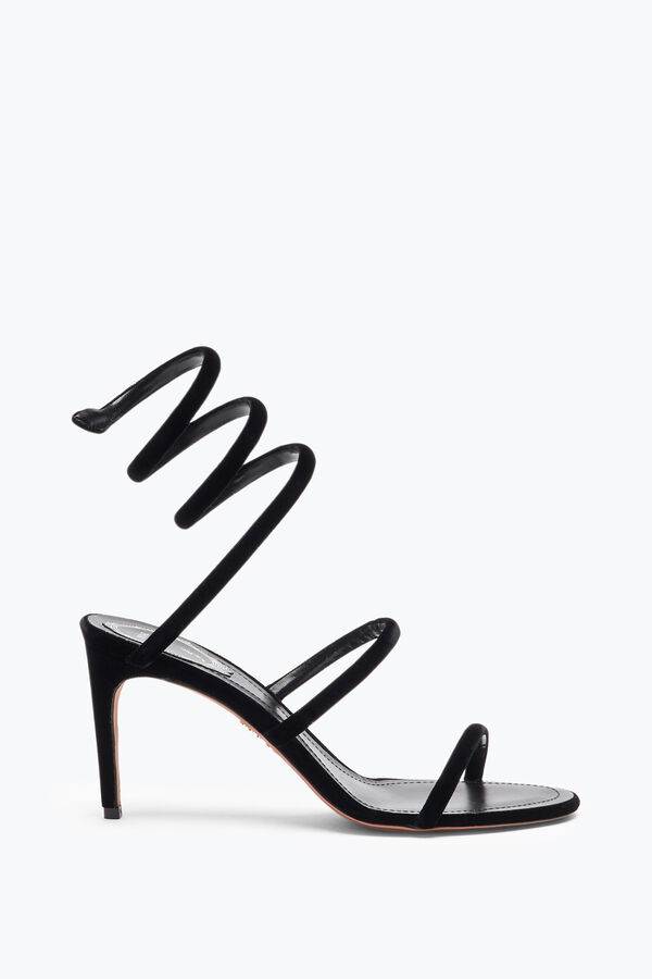 CLEO BLACK VELVET SANDAL 80