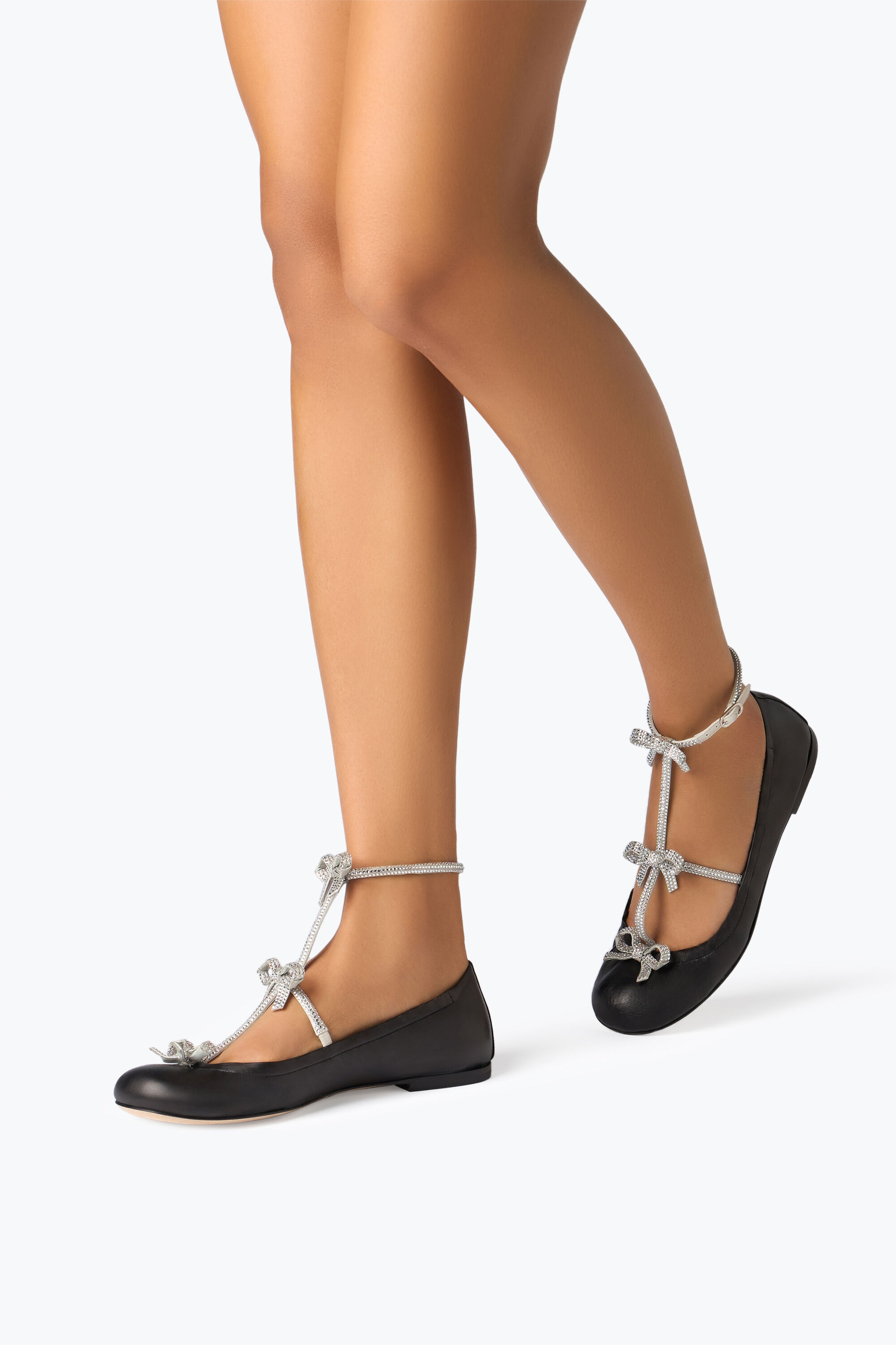 Jeweled Caterina Black And Silver Ballerina 10 Rene Caovilla