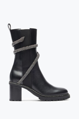 Jeweled Cleo Crystal Black Bootie 60 | Rene Caovilla®