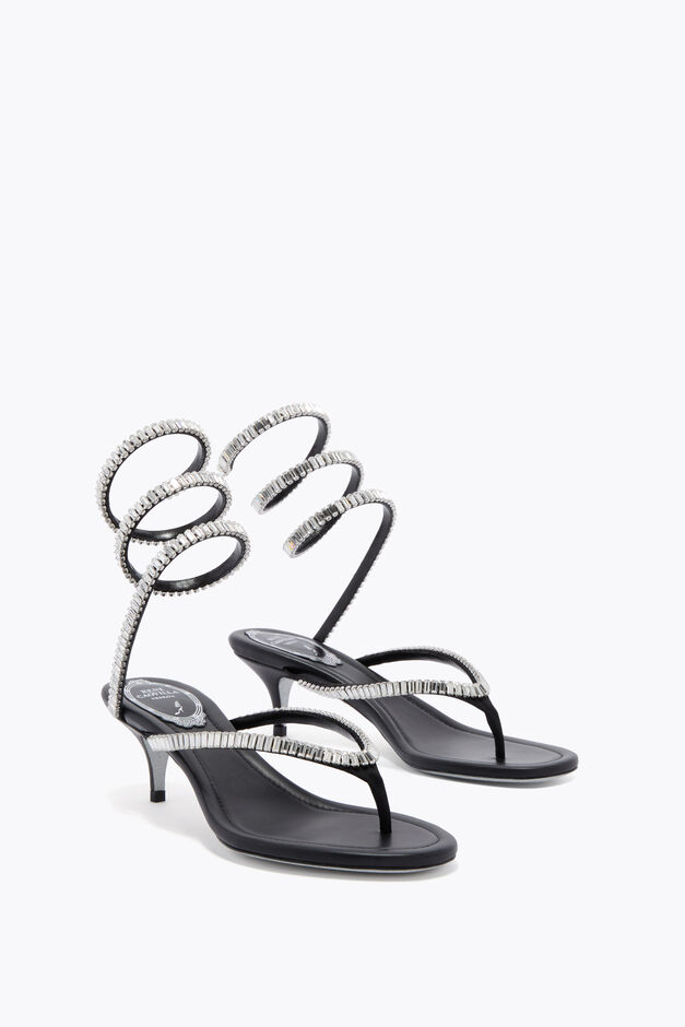 SPARK BLACK THONG SANDAL WITH SERPENT 50