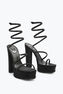 Cleo Crystal Black Platform Sandal