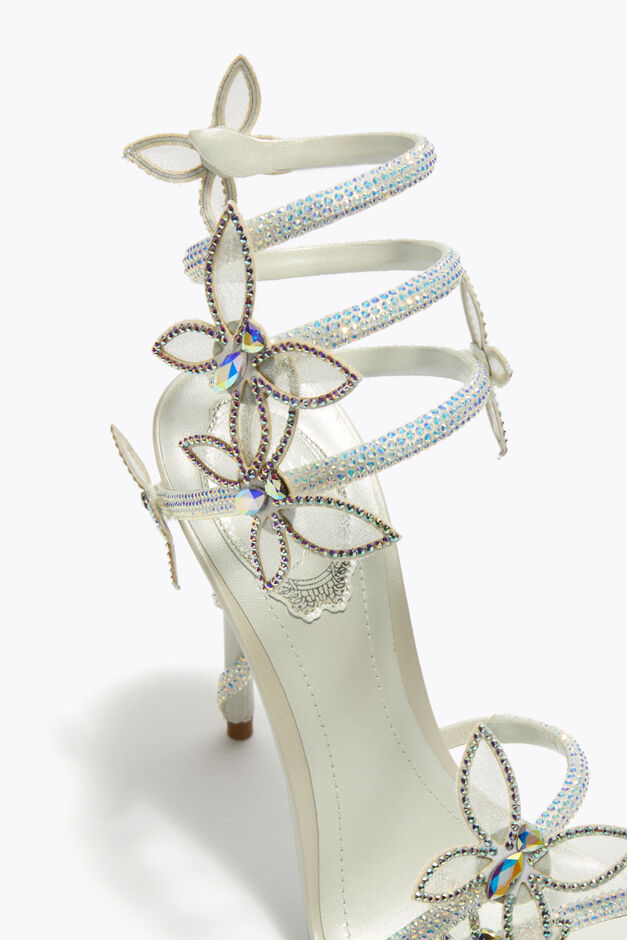 MARGOT WHITE SANDAL WITH BUTTERFLIES 105 MARGOT WHITE SANDAL WITH BUTTERFLIES 105
