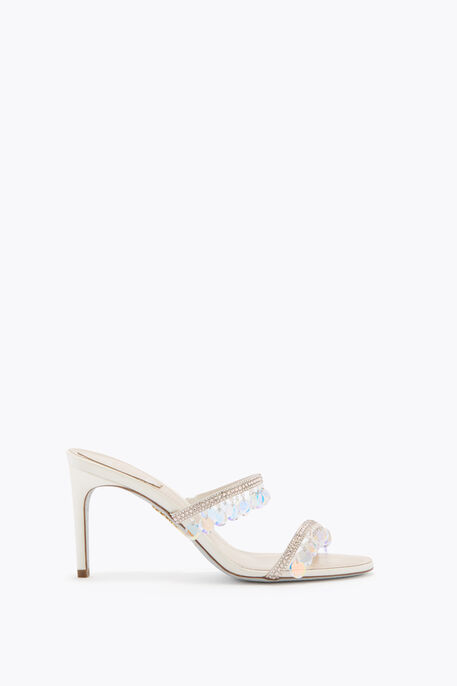 CHANDELIER NUDE MULE WITH OVERSIZED CRYSTAL DROPS 80 