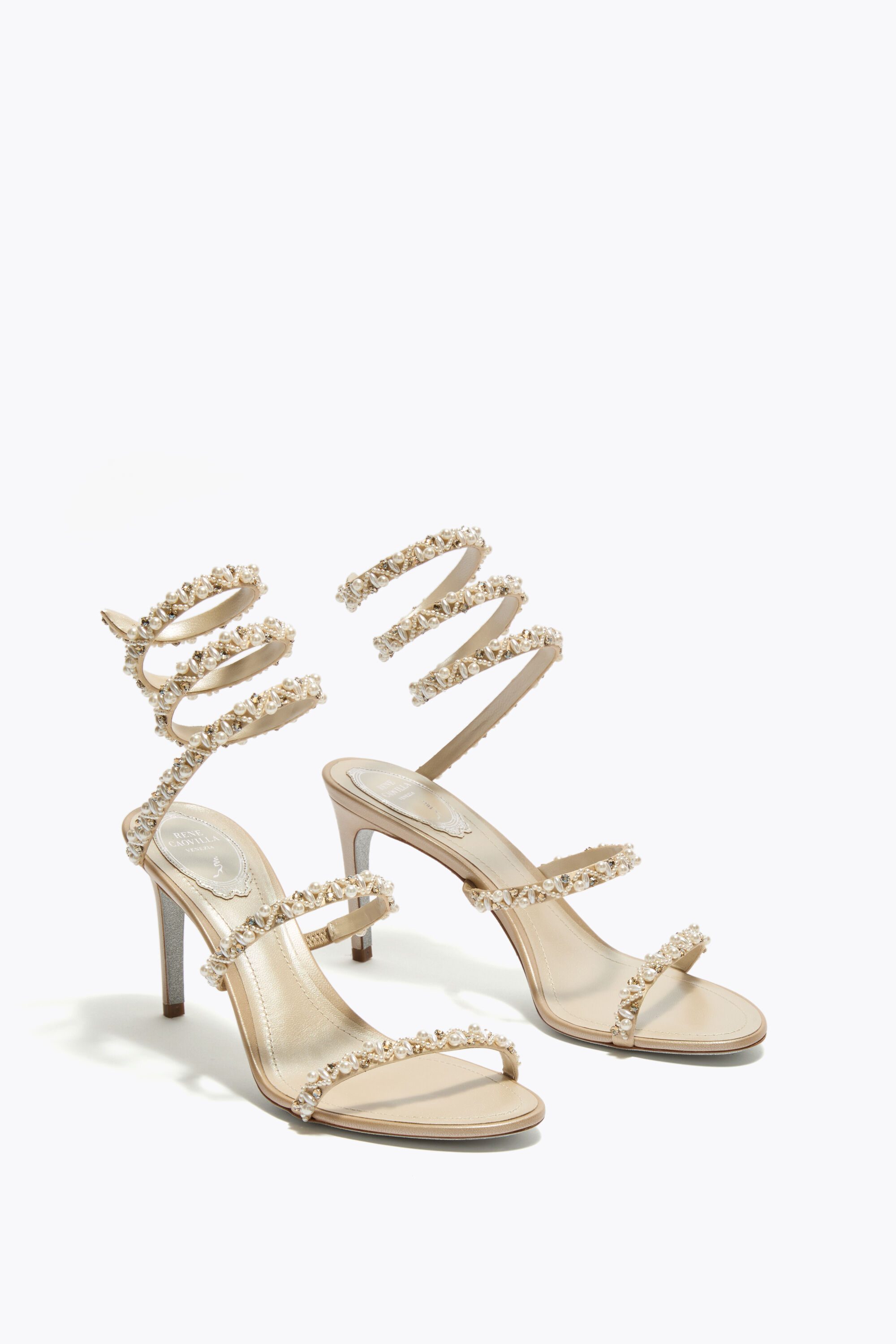 RENE CAOLILLA サンダル Jeweled GOLDEN HONEY SANDAL 80 | Rene Caovilla®