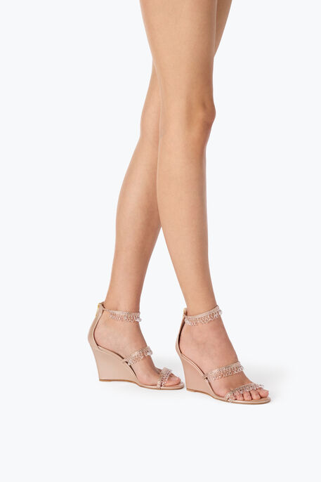 CHANDELIER POWDER PINK WEDGE SANDAL 80 CHANDELIER POWDER PINK WEDGE SANDAL 80