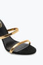 Sandale Juniper aus schwarzem Veloursleder und Gold 105