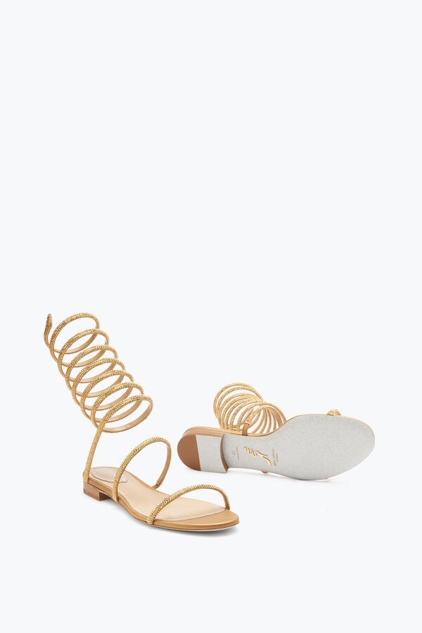 Supercleo Crystal Gold Sandal 10