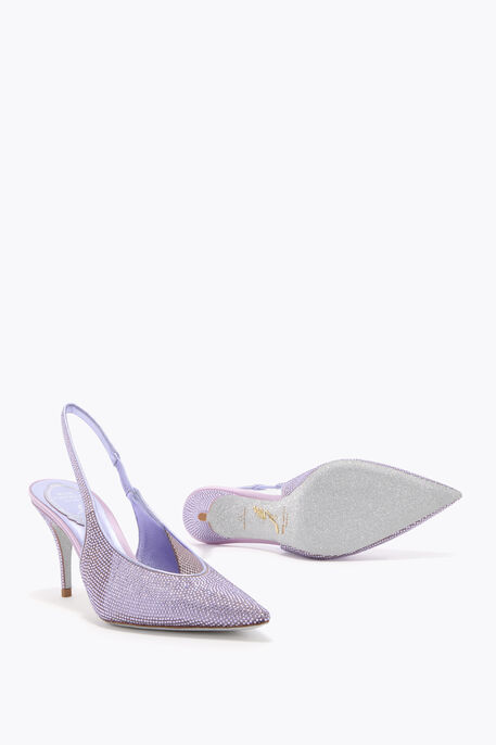 JINNY METALLIC VIOLET SLINGBACK 80