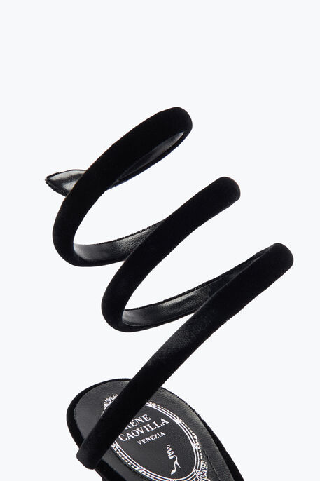 SANDALO CLEO IN VELLUTO NERO 80 SANDALO CLEO IN VELLUTO NERO 80