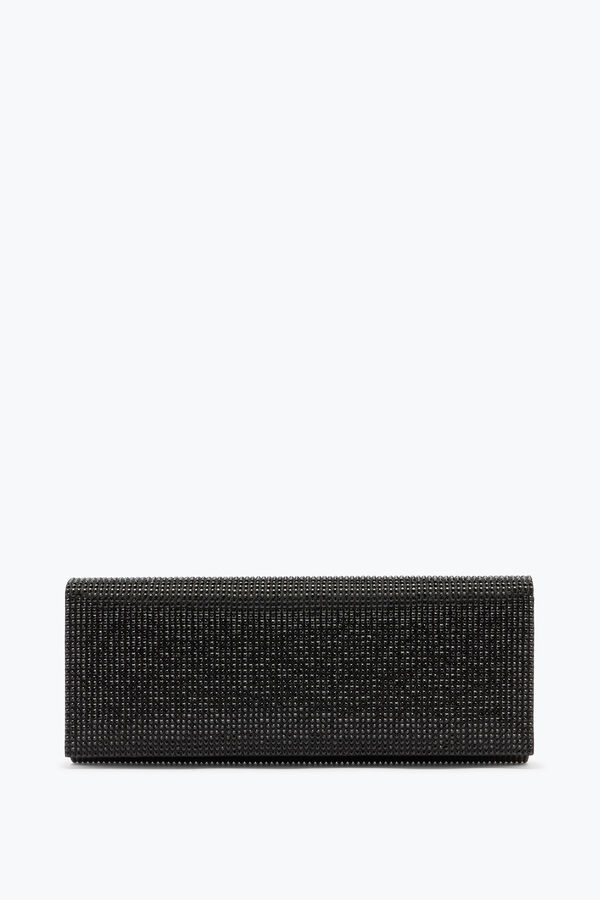 Zafira Black Clutch With All-Over Crystals